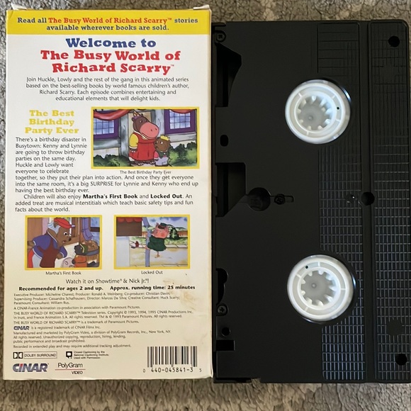 2 Rare Preowned Richard Scarry’s the Best Birthday Party Ever and Other vhs - Picture 3 of 3